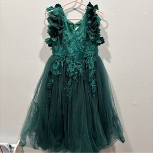Trish Scully Special Occasion Girls Size 4 Emerald Green Dress